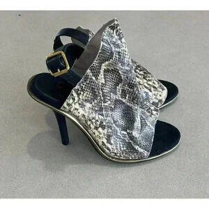 Kelsi Dagger Cameo Women Peep Toe Heel Shoes Brown Black Leather Size 7 Medium